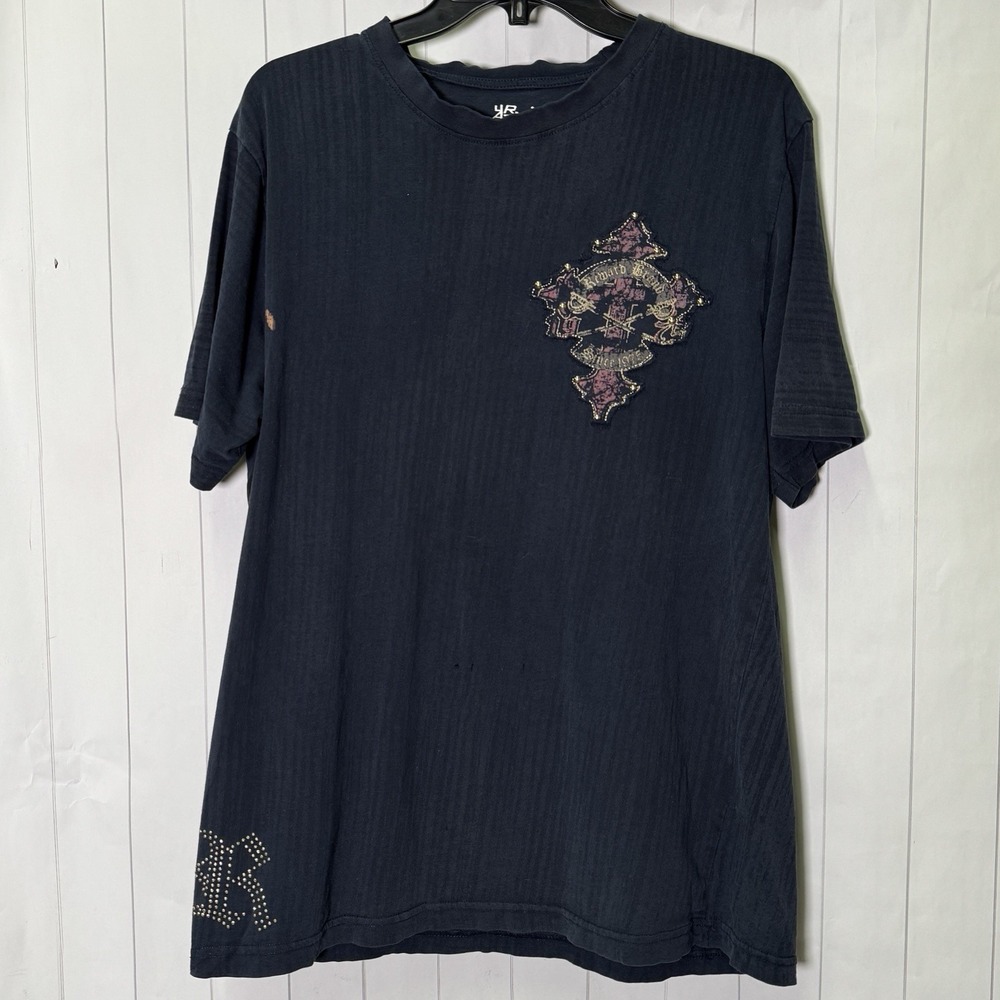 Distressed Studded Alternative‎ Graphic Tee Rock n Roll Grunge Y2K Streetwear L